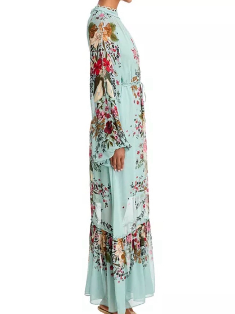 FARM Rio Mint Floral Long Sleeve Maxi Dress - Picture 5 of 9